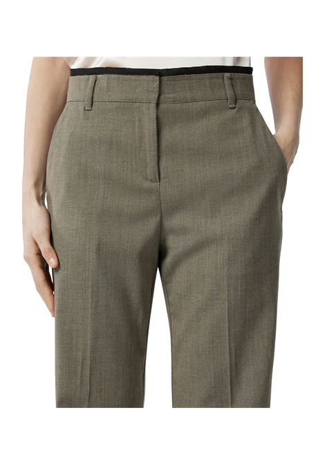 Pantalone Pinko donna Politik 104881 A2BQ Marrone cotone vita alta eleganti svasata tasche passanti PINKO | Pantaloni | 104881 A2BQL67
